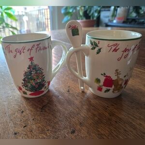 Christmas Mugs Lenox Pair With Spoon